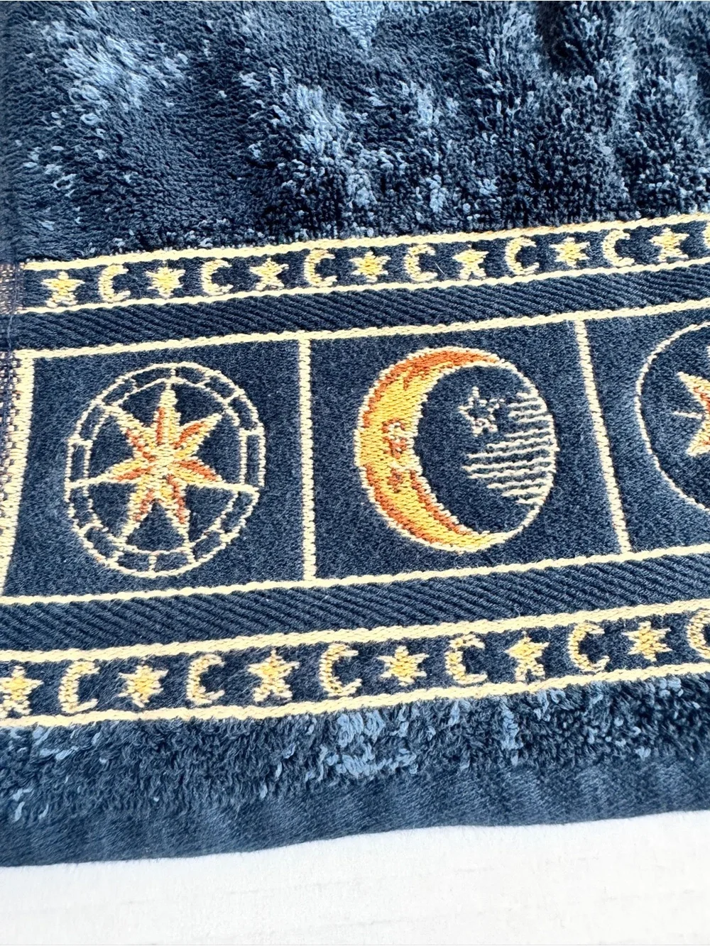 Set of 2 vintage  Y2K 1990s Springmaid Celestial Hand Towels Sun Moon Stars